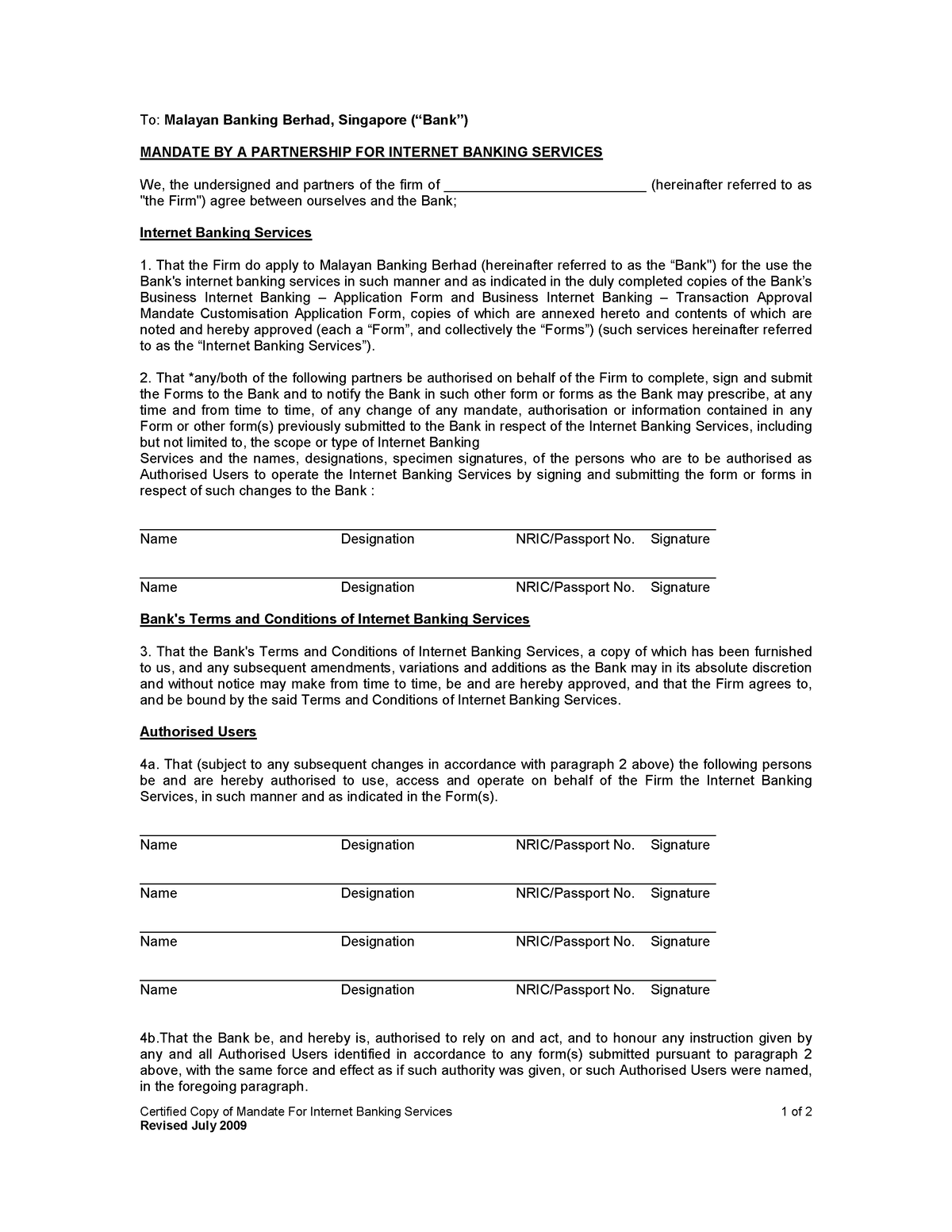 Mandate for Partnership (PDF) - Maybank - - Studocu