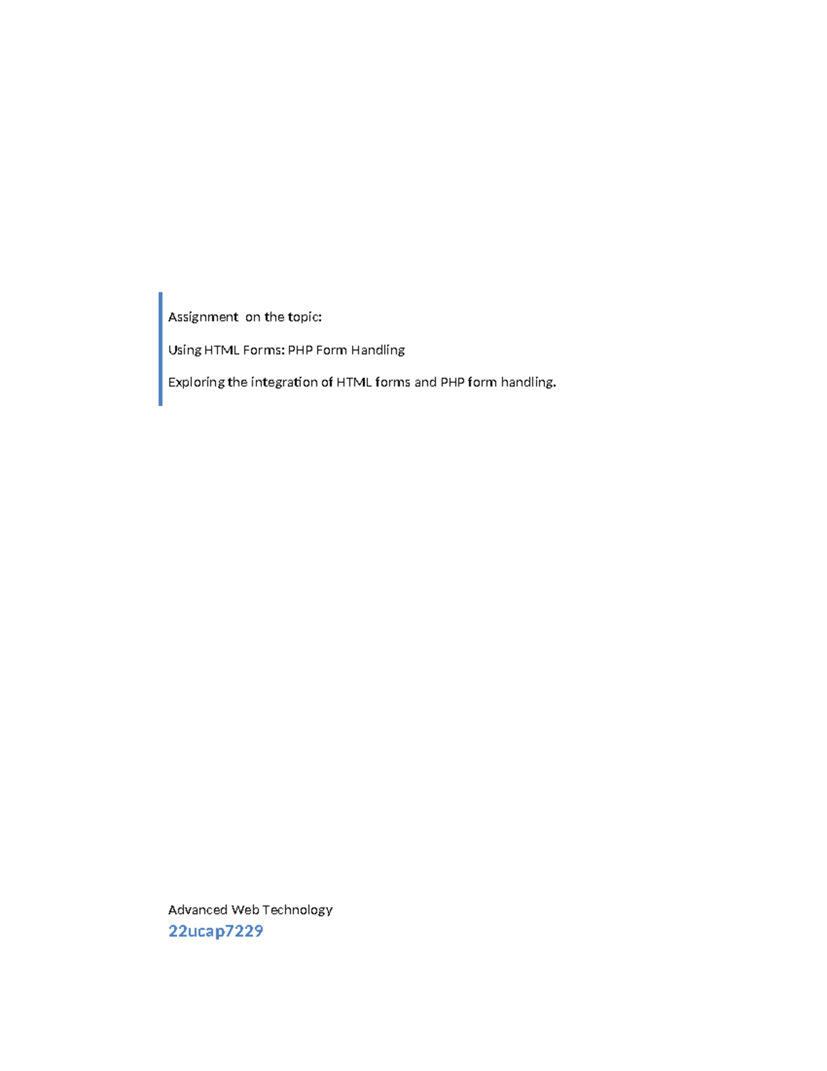 Assignment AWT final - no informations - Assignment on the topic: Using ...