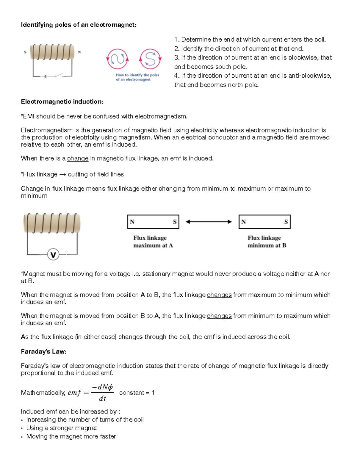 Electromagnetic Induction - Identifying poles of an electromagnet: 1 ...