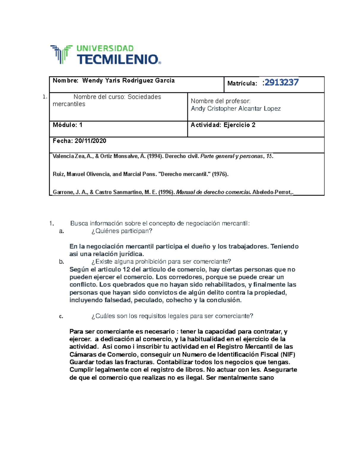 Ejercicio 2 Sociedades Mercantiles Studocu