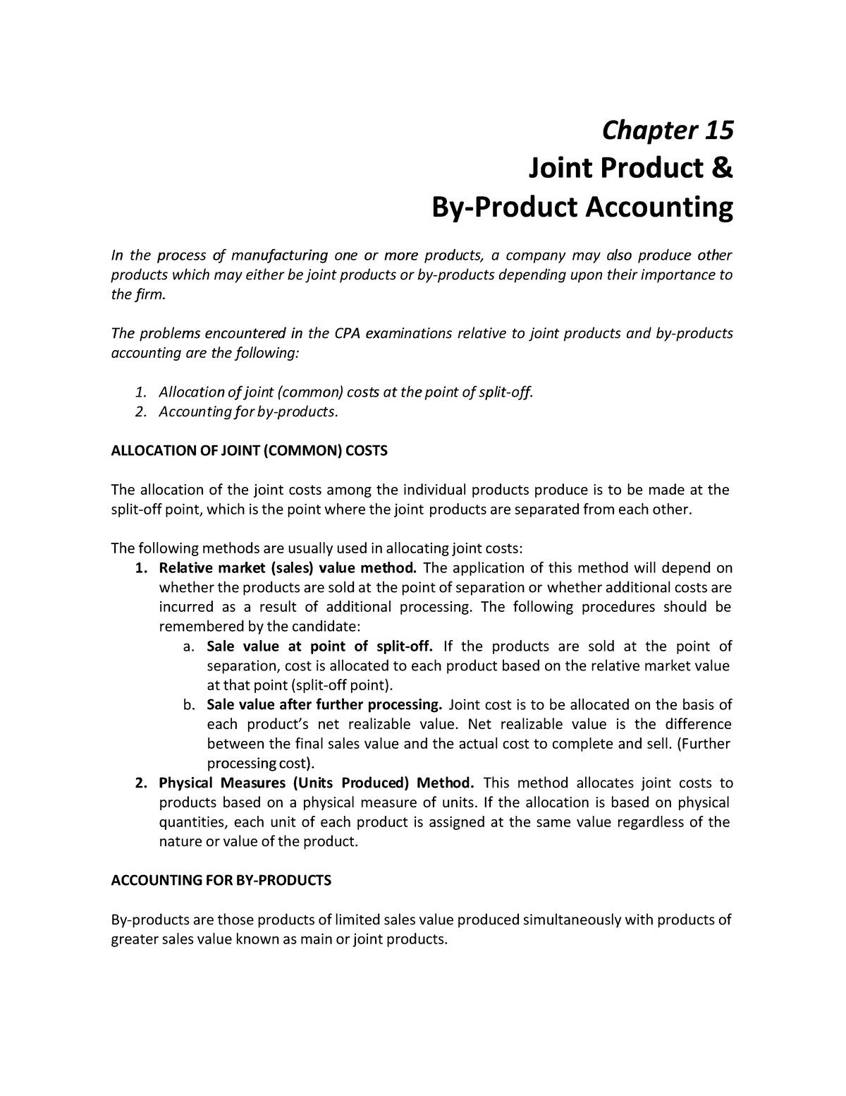 Kupdf summary Chapter 15Chapter 15 Joint Product &Joint Product