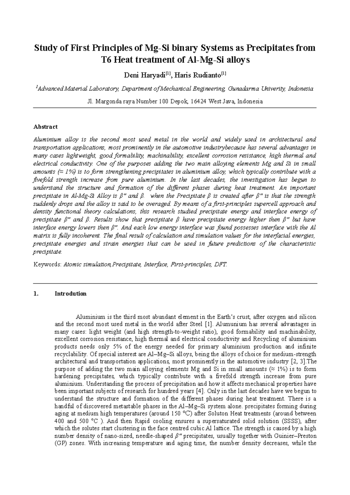 study-of-first-principles-of-mg-si-binary-systems-as-precipitates-from