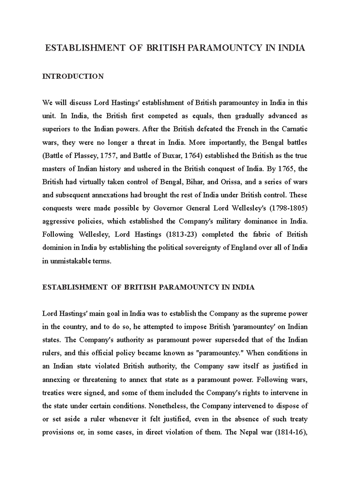 establishment-of-british-paramountcy-in-india-establishment-of