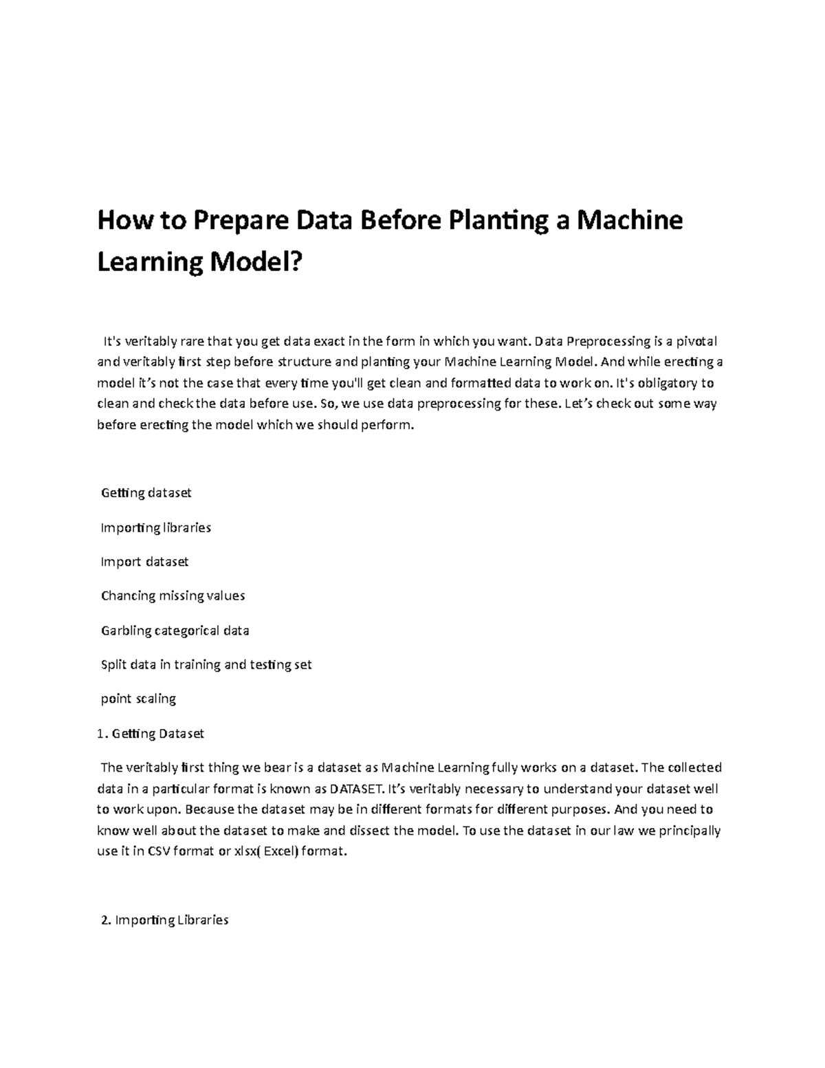 How to Prepare Data Before Planting a Machine Learning Model - How to ...