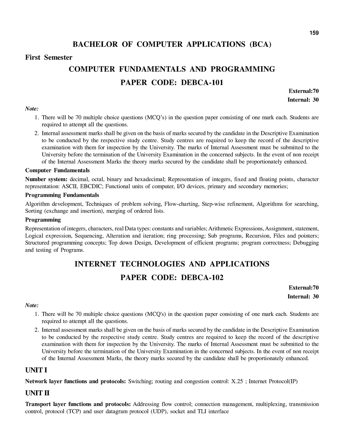 Bachelor OF Computer Applications (BCA) Syllabus - BACHELOR OF COMPUTER ...