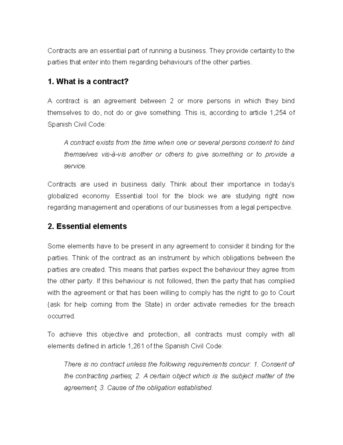 05.Contract Law Notes I - Contracts Are An Essential Part Of Running A ...