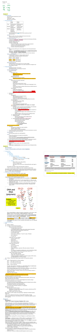 Exam2 Review Sheet for Chapters 4-6 - Biochemistry I Review Sheet for ...