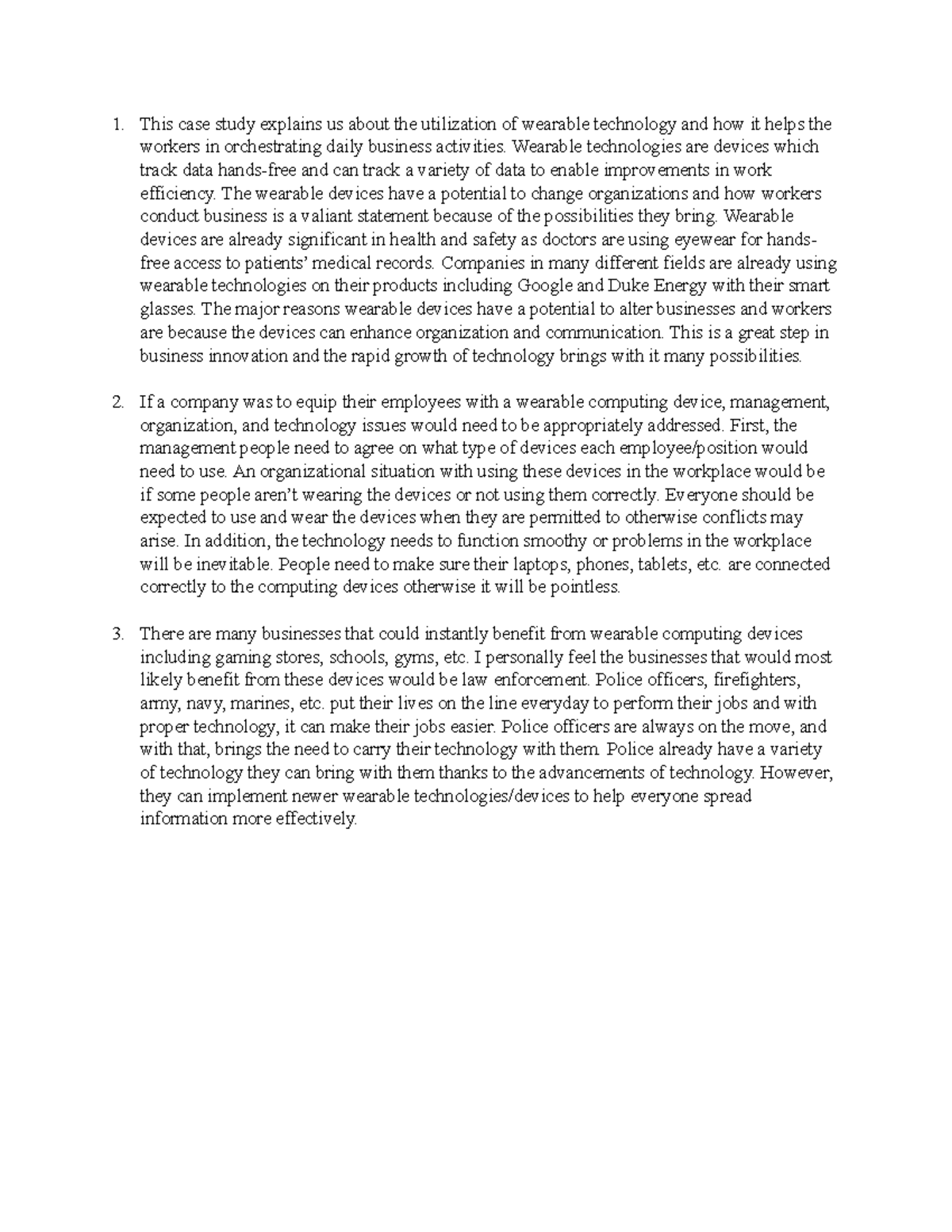 Case 4 Is Business Ready for Wearable Computers This case study