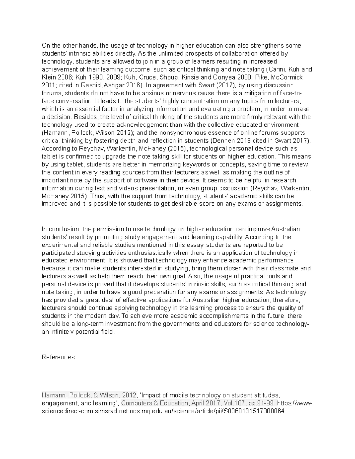 Body 2 and conclusion draft - On the other hands, the usage of ...