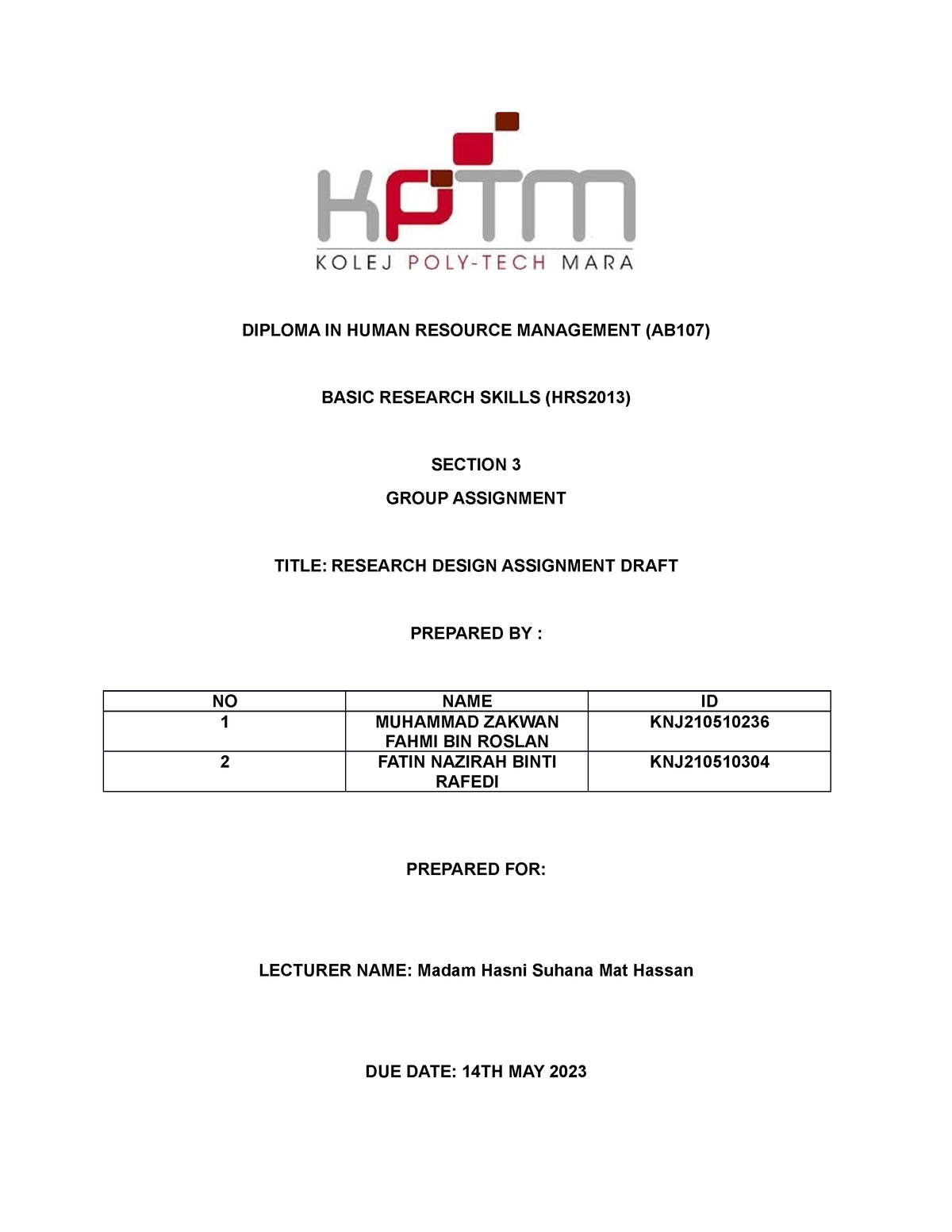 research-desiregn-assignment-diploma-in-human-resource-management