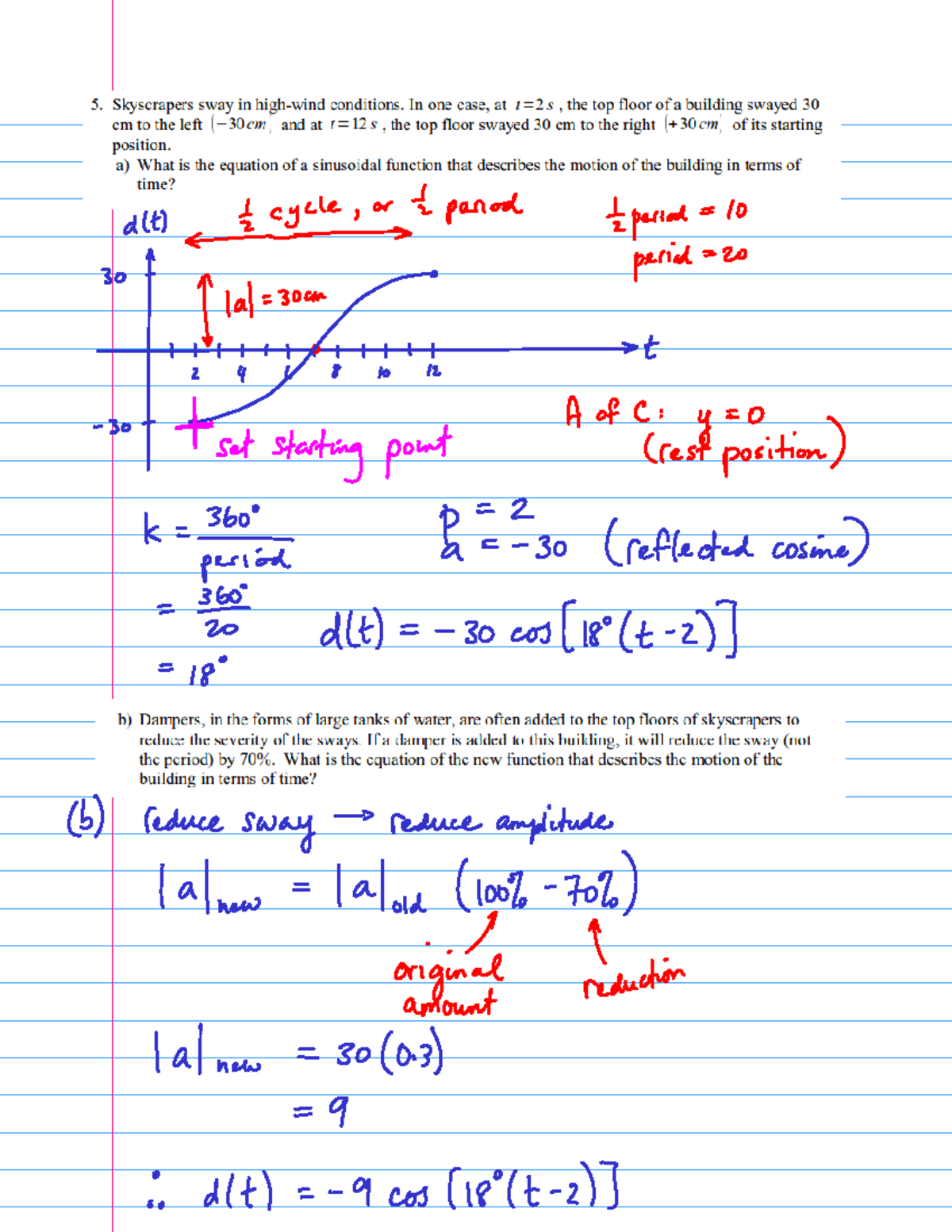 MCR3U - Periodic Functions - Application WS - Q5 Solution - Studocu