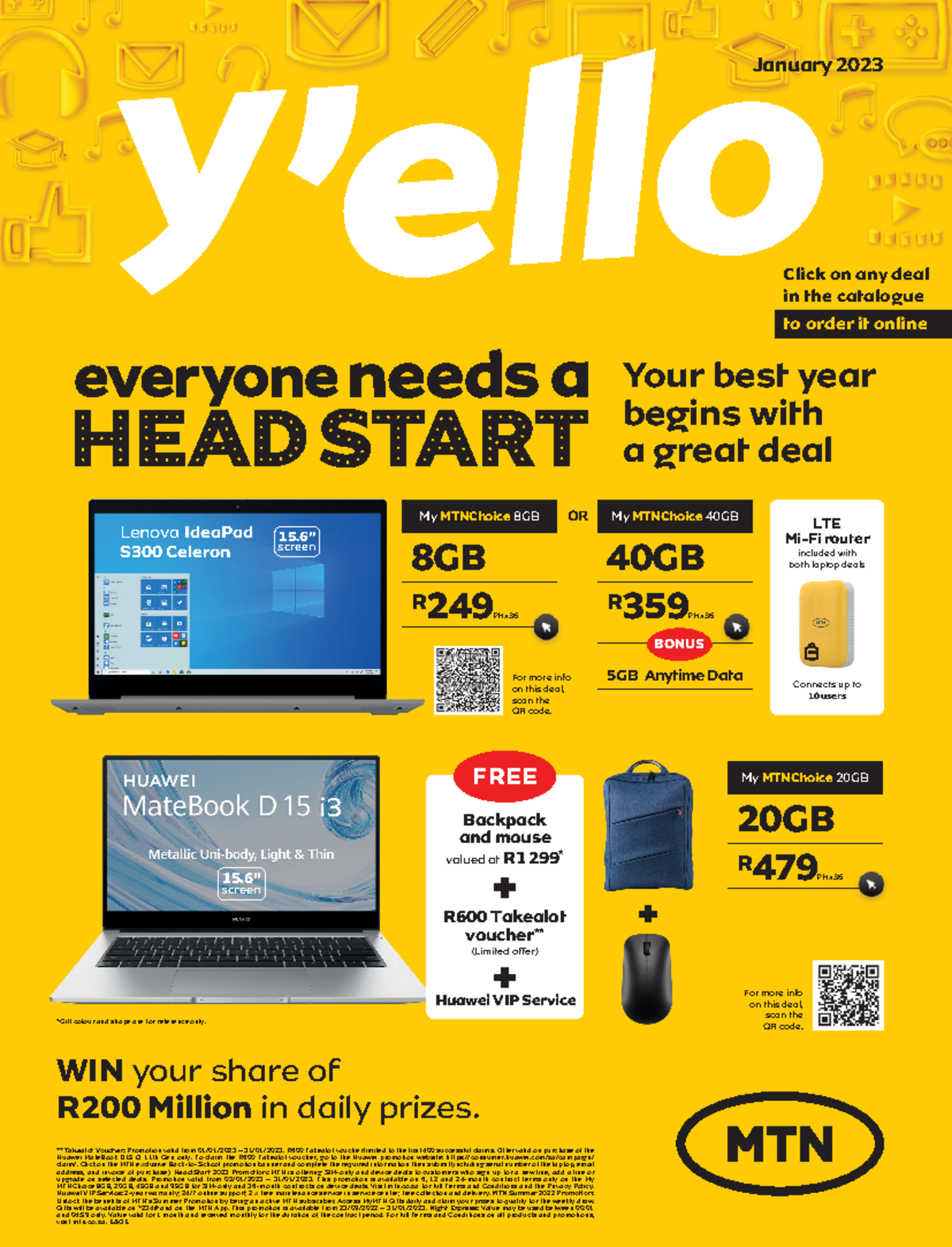 Yello TraderJan2023V1 *Takealot VoucherHuawei MateBook D15 i3 11th