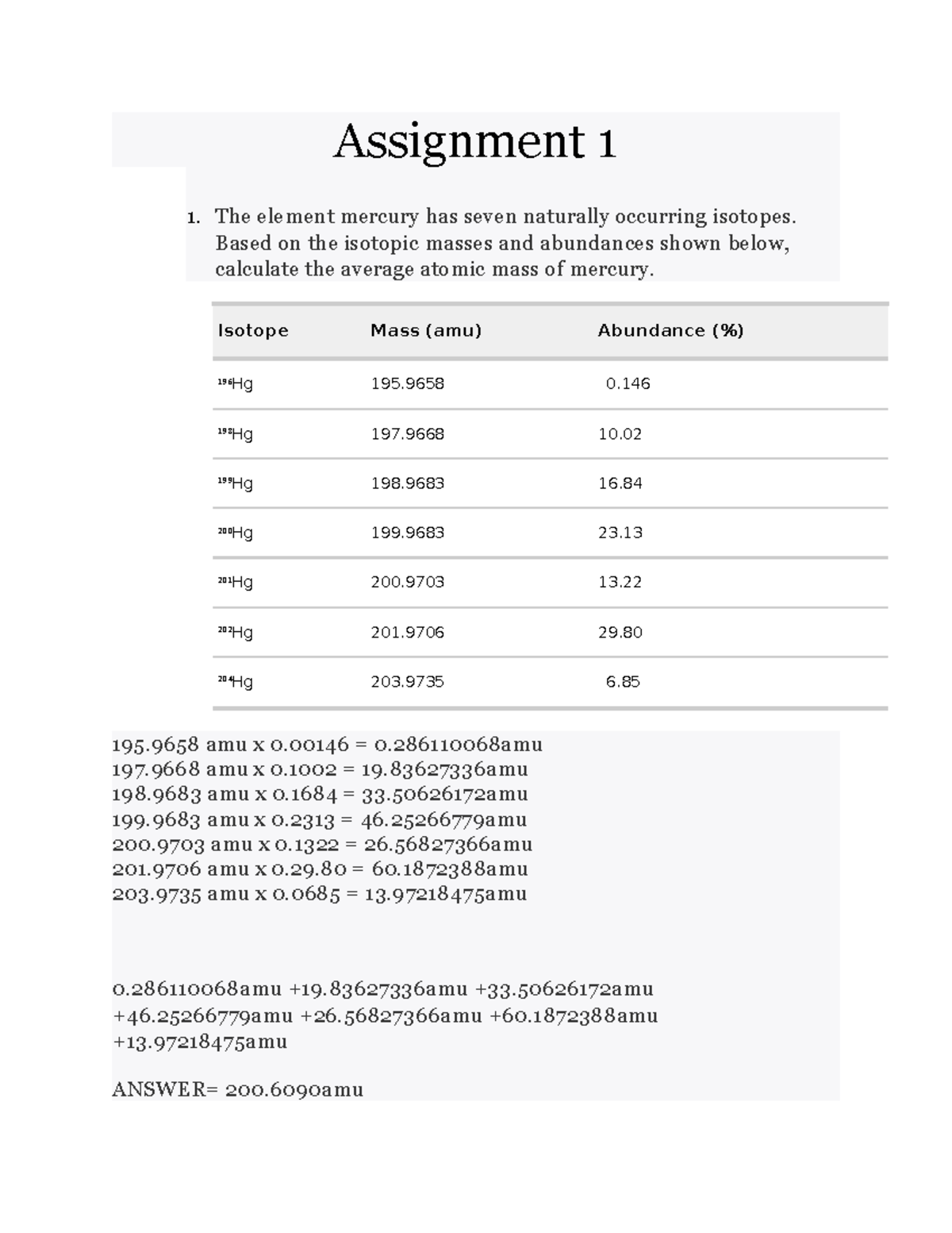 chem 217 assignment 1