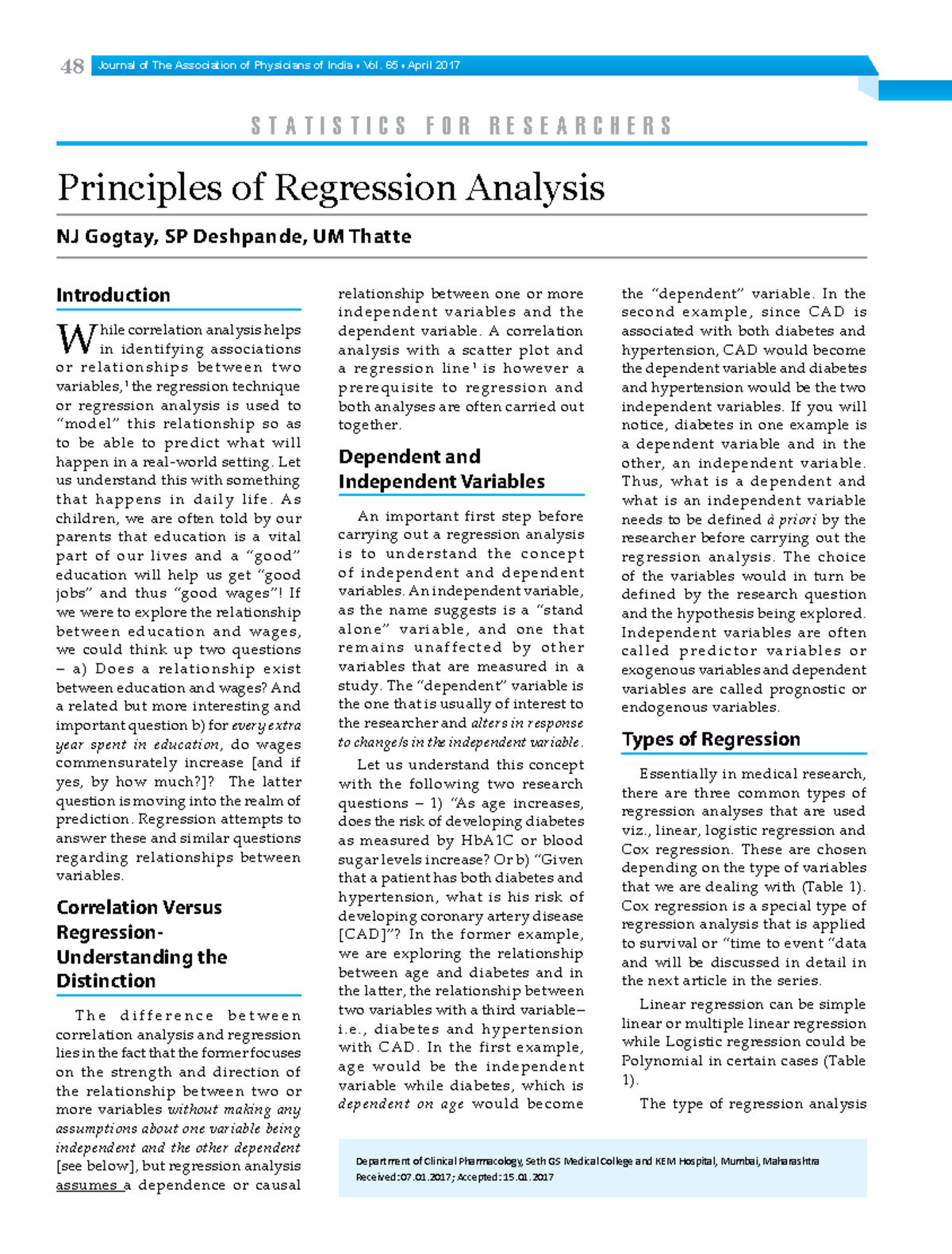 10-Principles of regression analysis-1 - Principles of Regression ...
