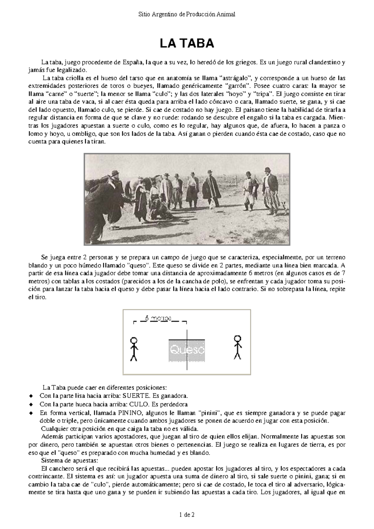 239-La Taba - Taba - LA TABA La taba, juego procedente de España, la ...