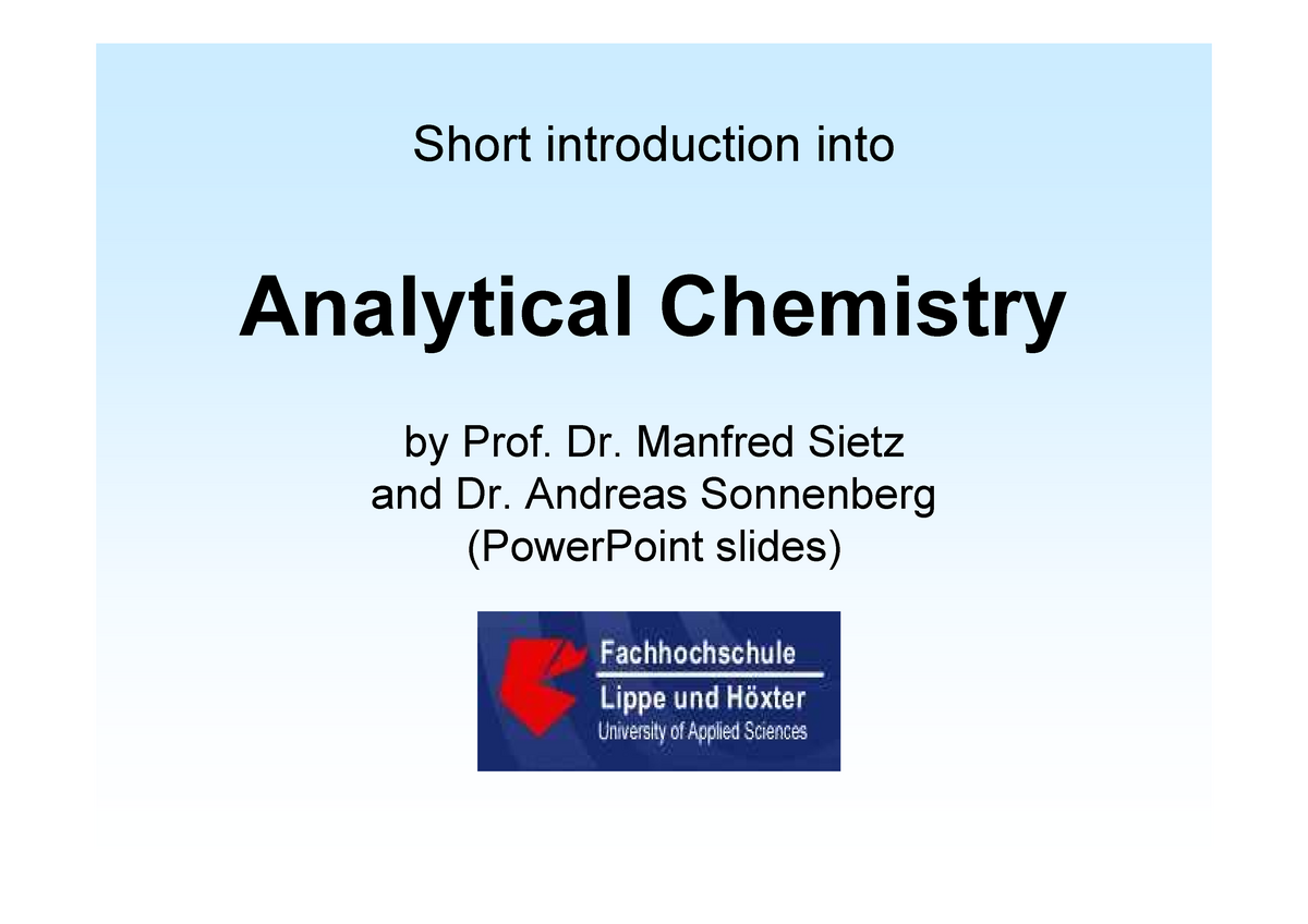 thesis title for analytical chemistry