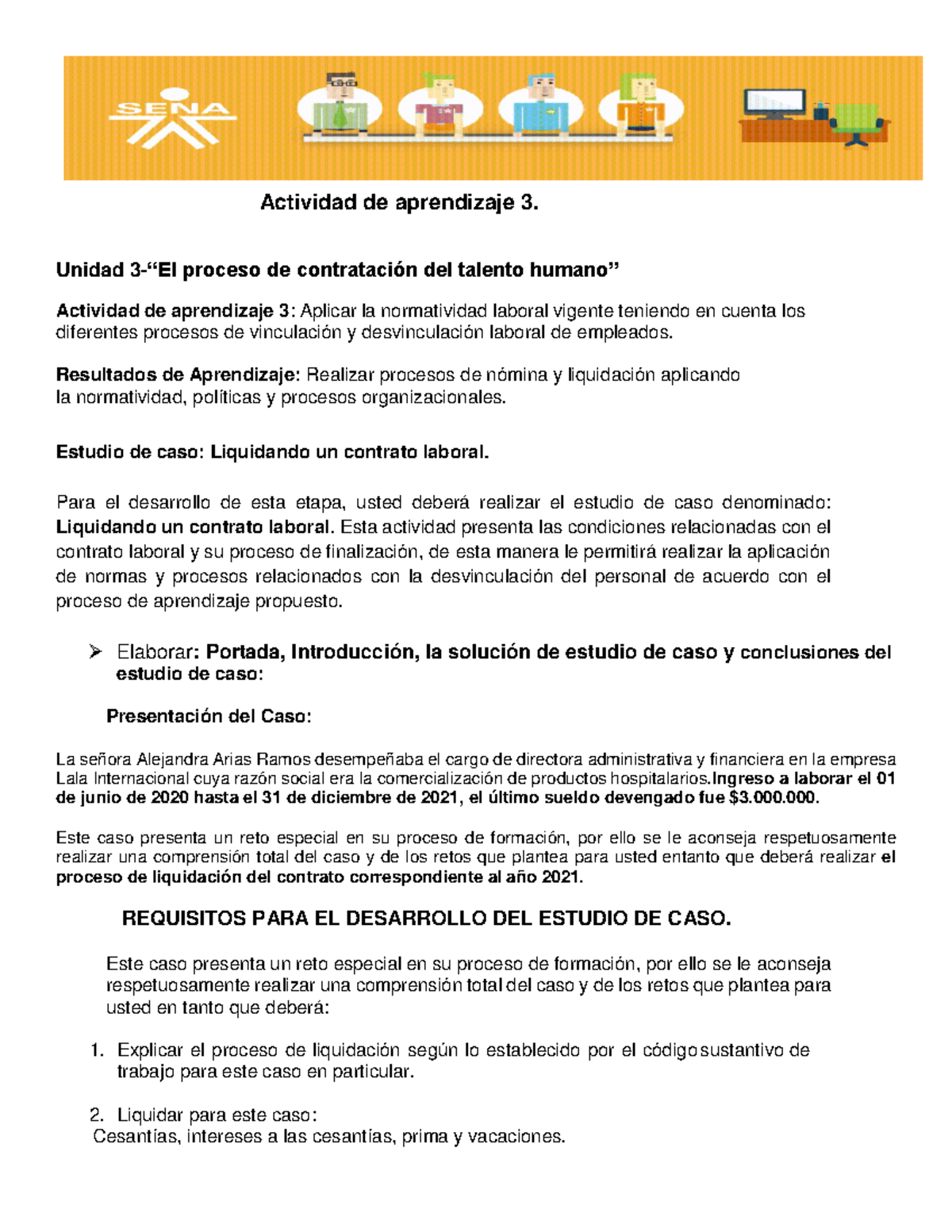 Actividad Unidad 3 Recursos Humanos - Actividad de aprendizaje 3 ...