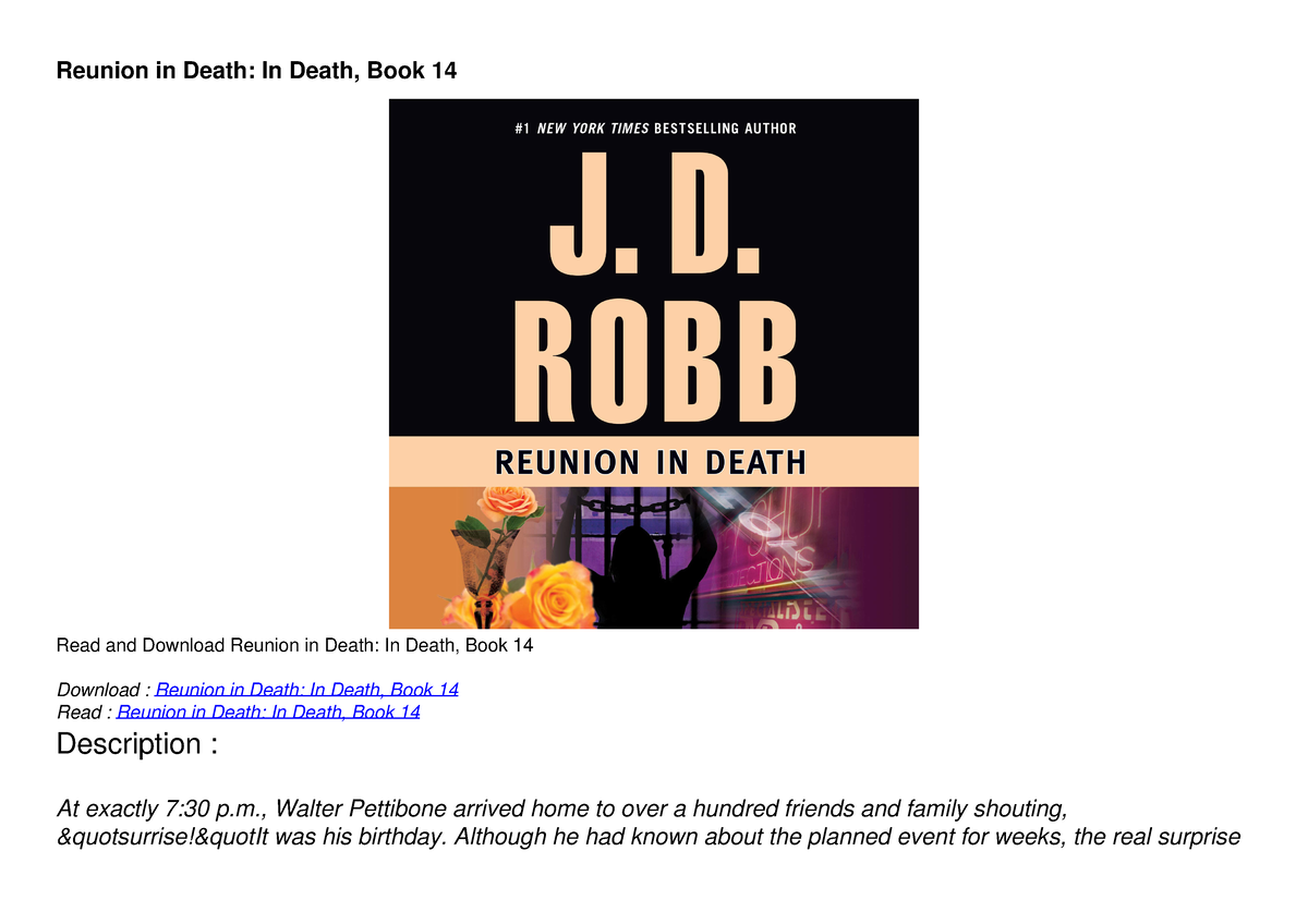 [pdf] Download Reunion In Death: In Death, Book 14 - Reunion In Death 