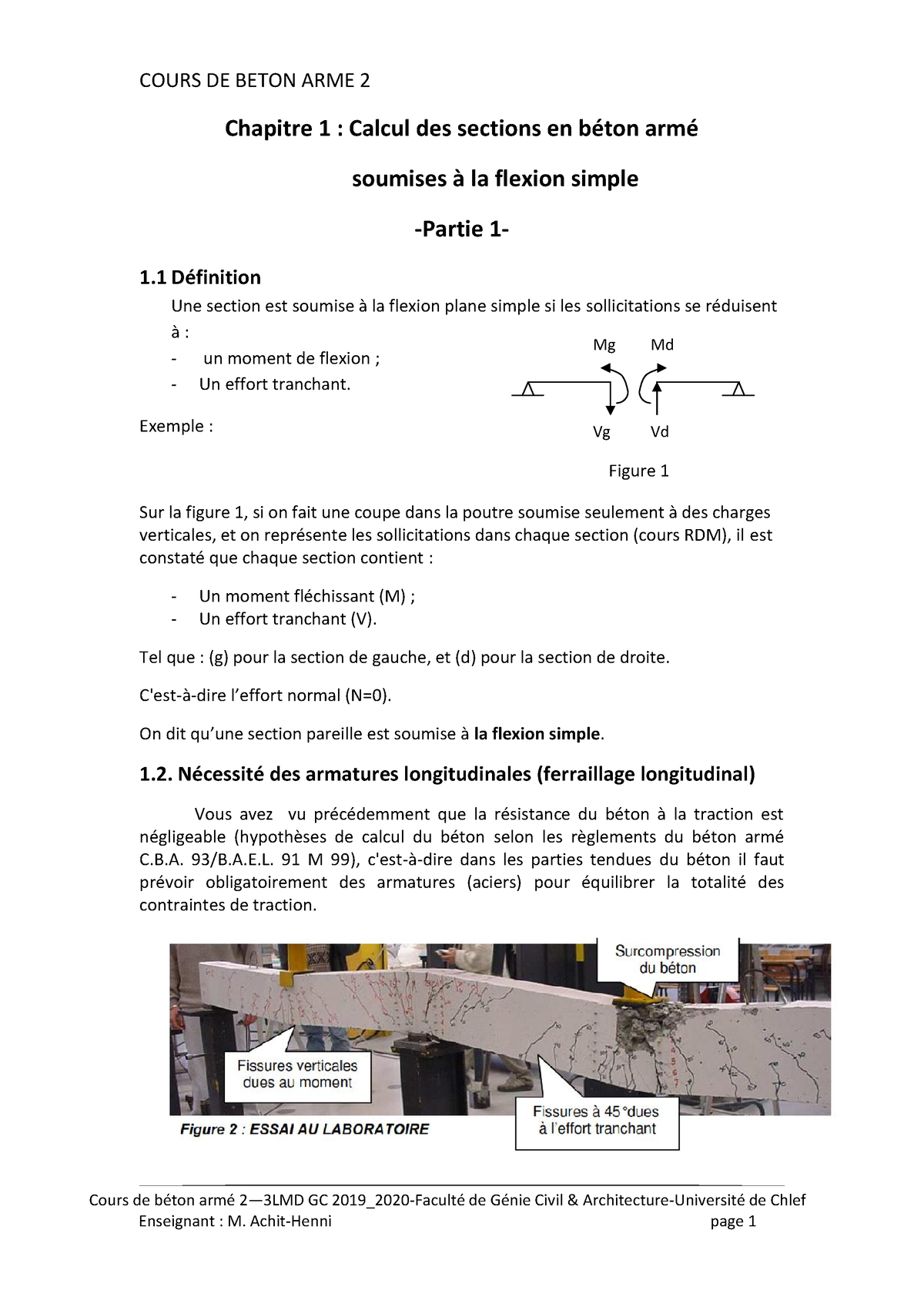 Cours Beton ARME 2-Chap 1- Flexion Simple-Partie 1 - Cours De Béton ...