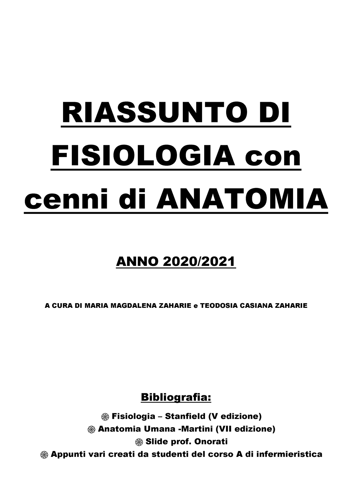 Fisiologia - Riassunto Libro - RIASSUNTO DI FISIOLOGIA Con Cenni Di ...