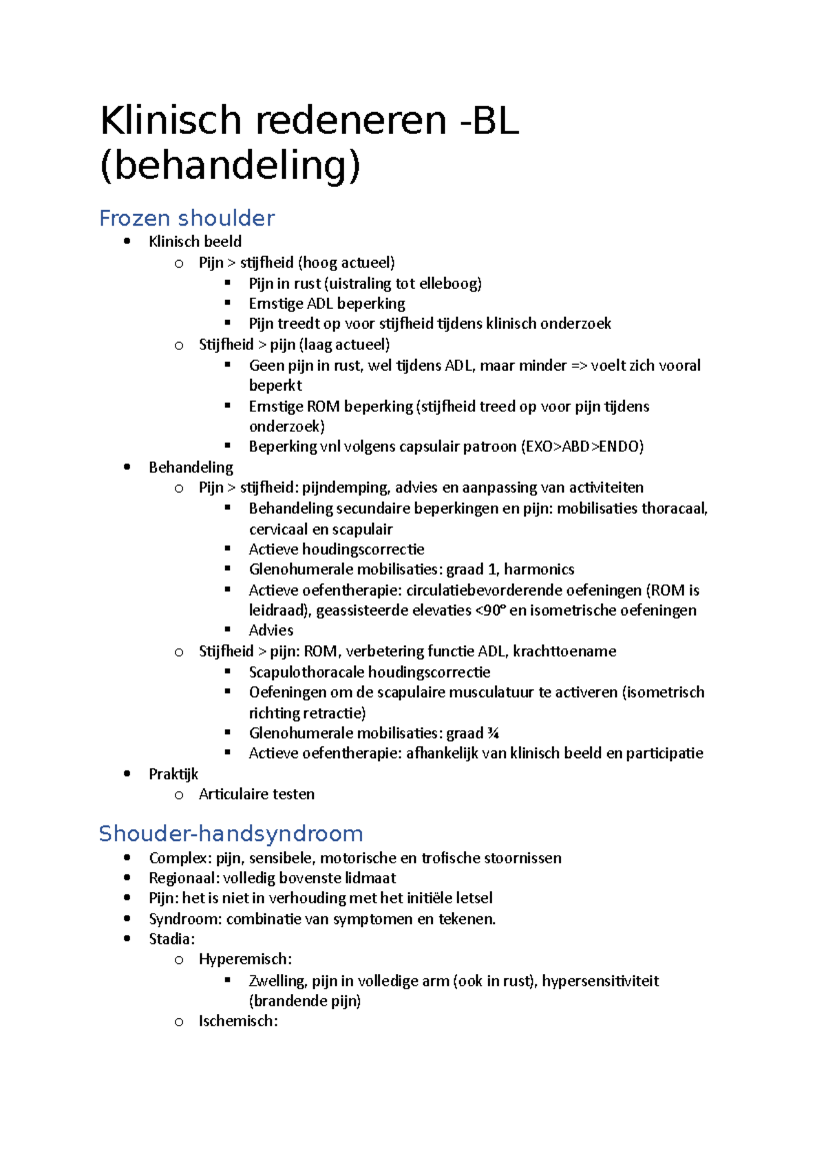 Samenvatting BL Klinisch Redeneren - Klinisch Redeneren -BL ...