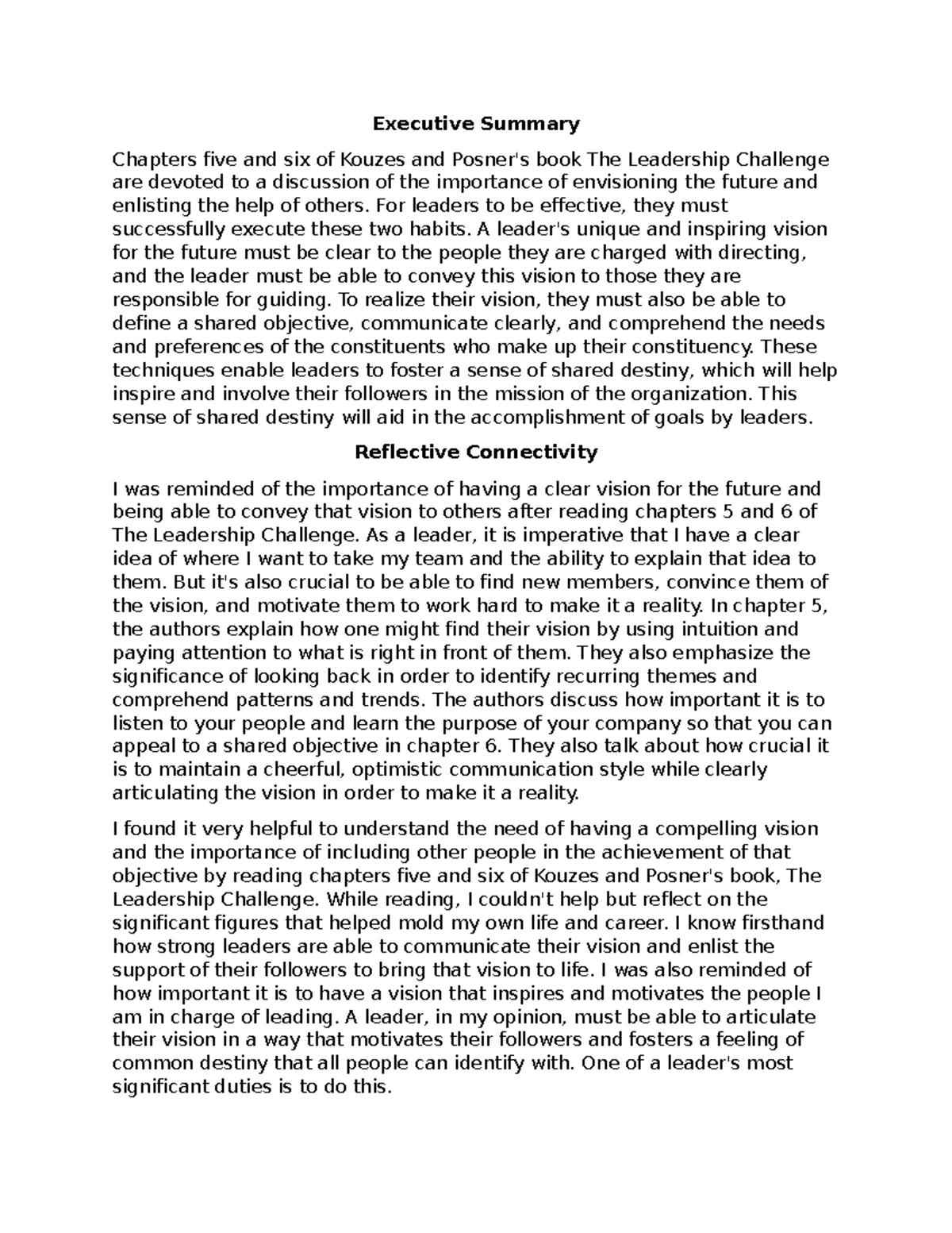 Chapters five and six - OVERVIEW OF THE TOPIC - Executive Summary ...