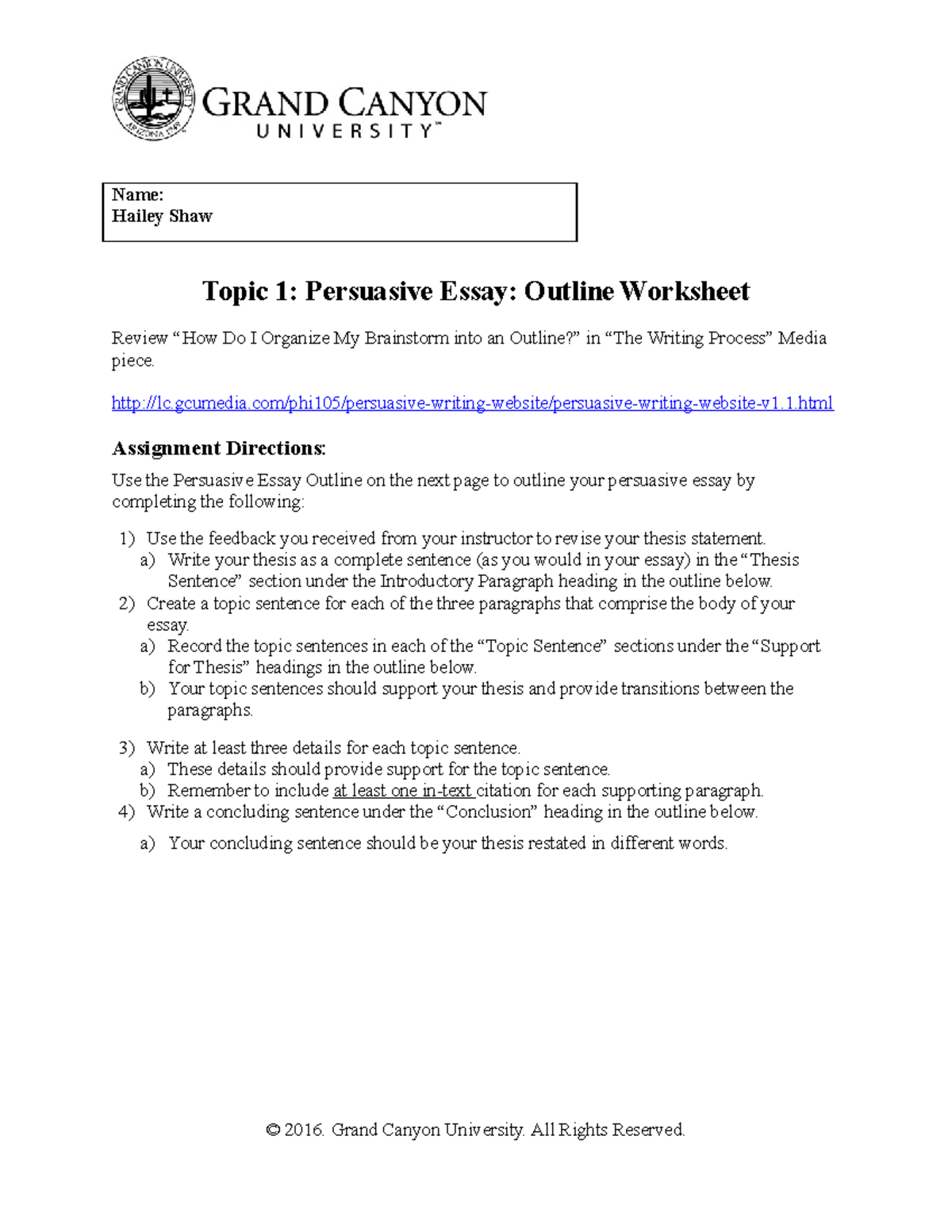Persuasive essay outline doc picture