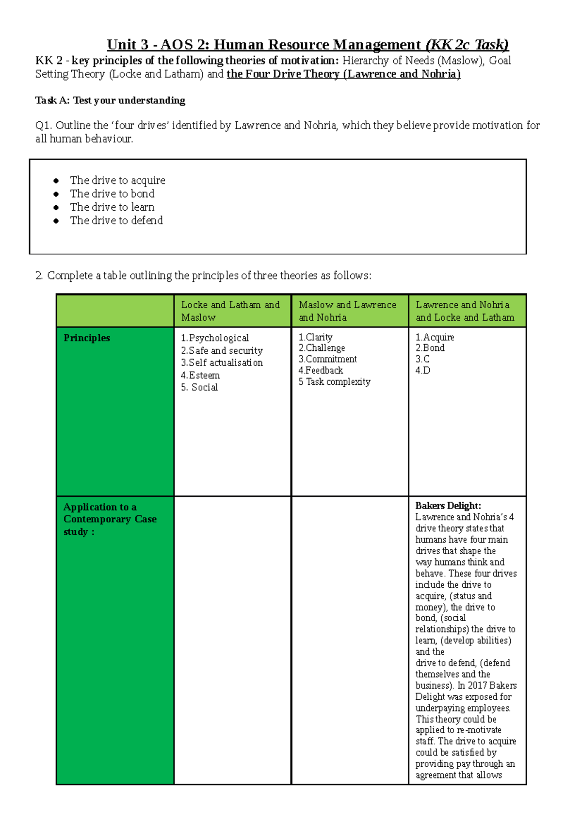 Copy of U3 OCT 2-KK 2c 4 Drives Mot. Theory Task 2023 - Unit 3 - AOS 2 ...