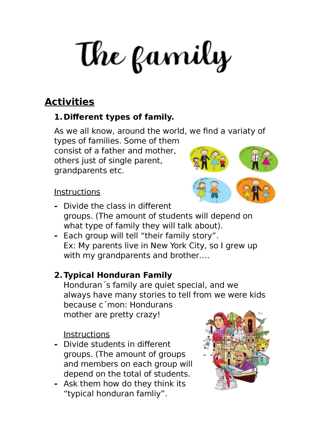 Diiferrent Types of family - Activities 1 types of family. As we all ...