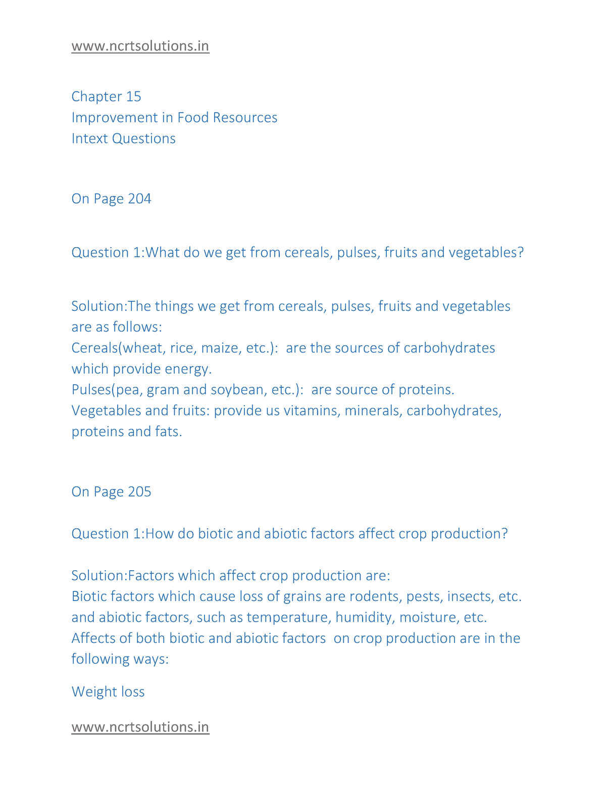 case study questions on improvement in food resources