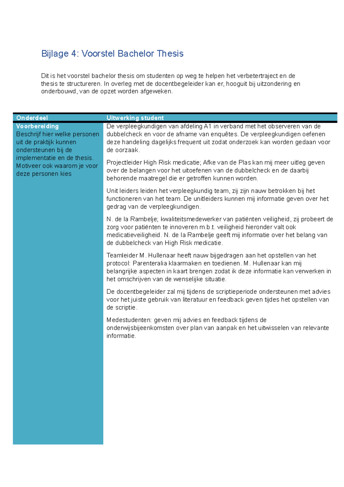 Voorstel bachelor thesis verpleegkunde - Bijlage 4: Voorstel Bachelor ...