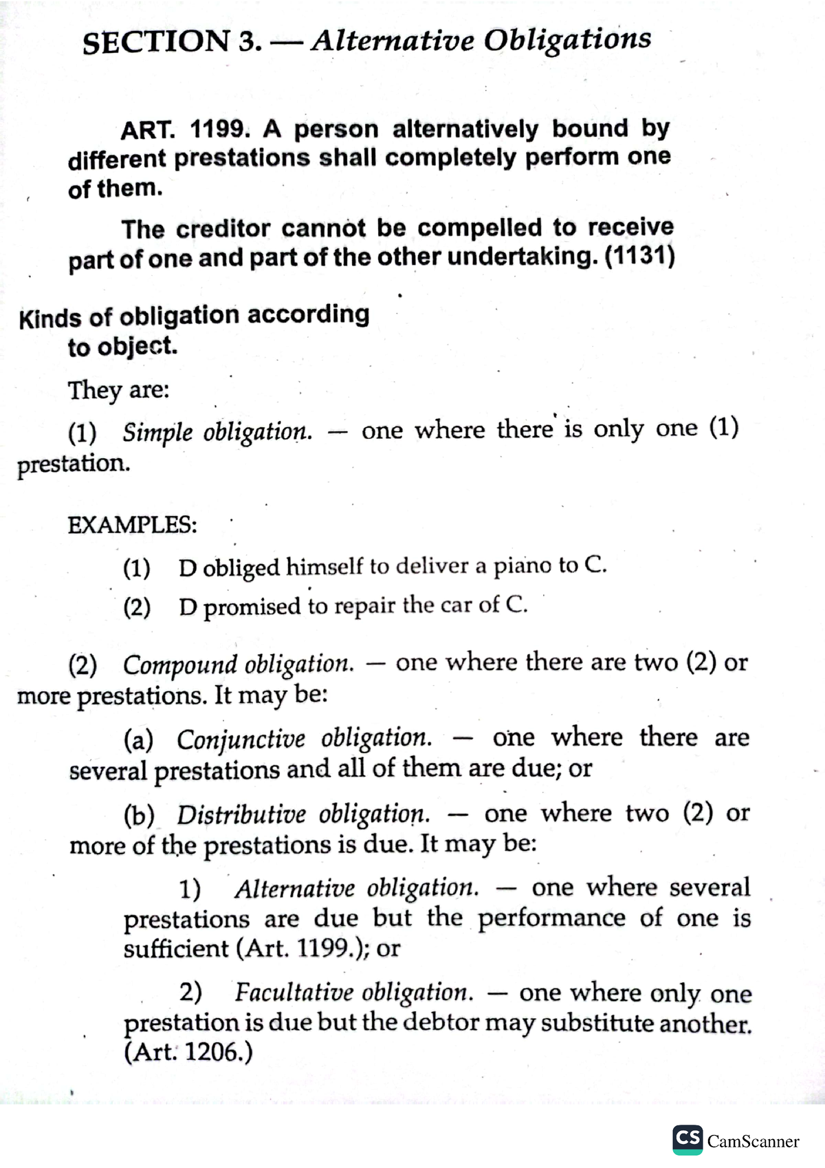 Section 3 Alternative Obligation - Accountancy - Studocu