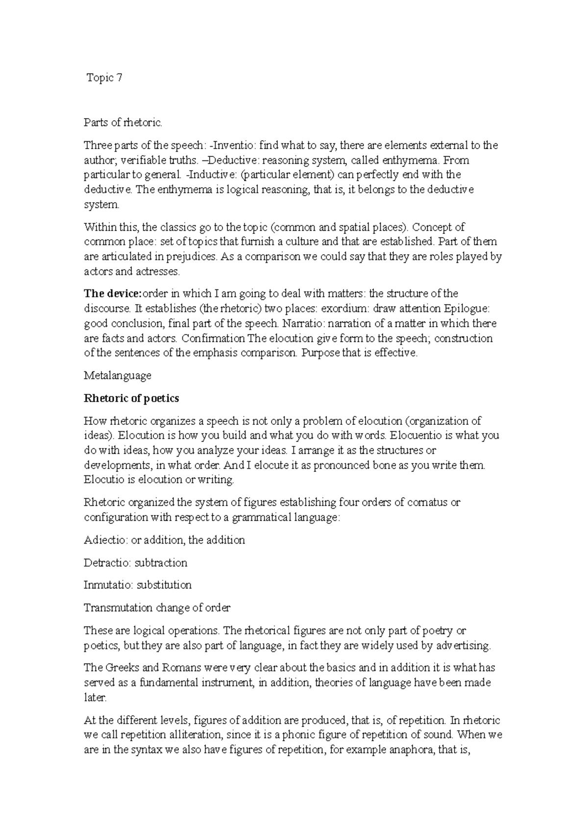 Unit 4 Human Rights and Social Advocacy - Topic 7 Parts of rhetoric ...