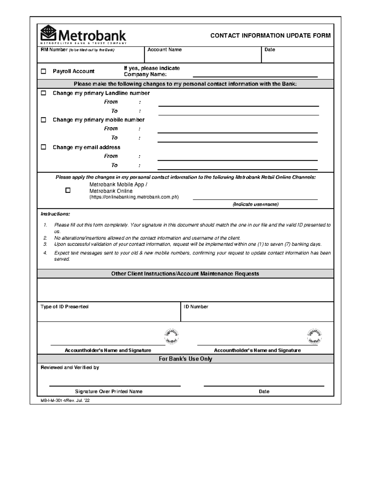 1658455551 contact information update form - CONTACT INFORMATION UPDATE ...