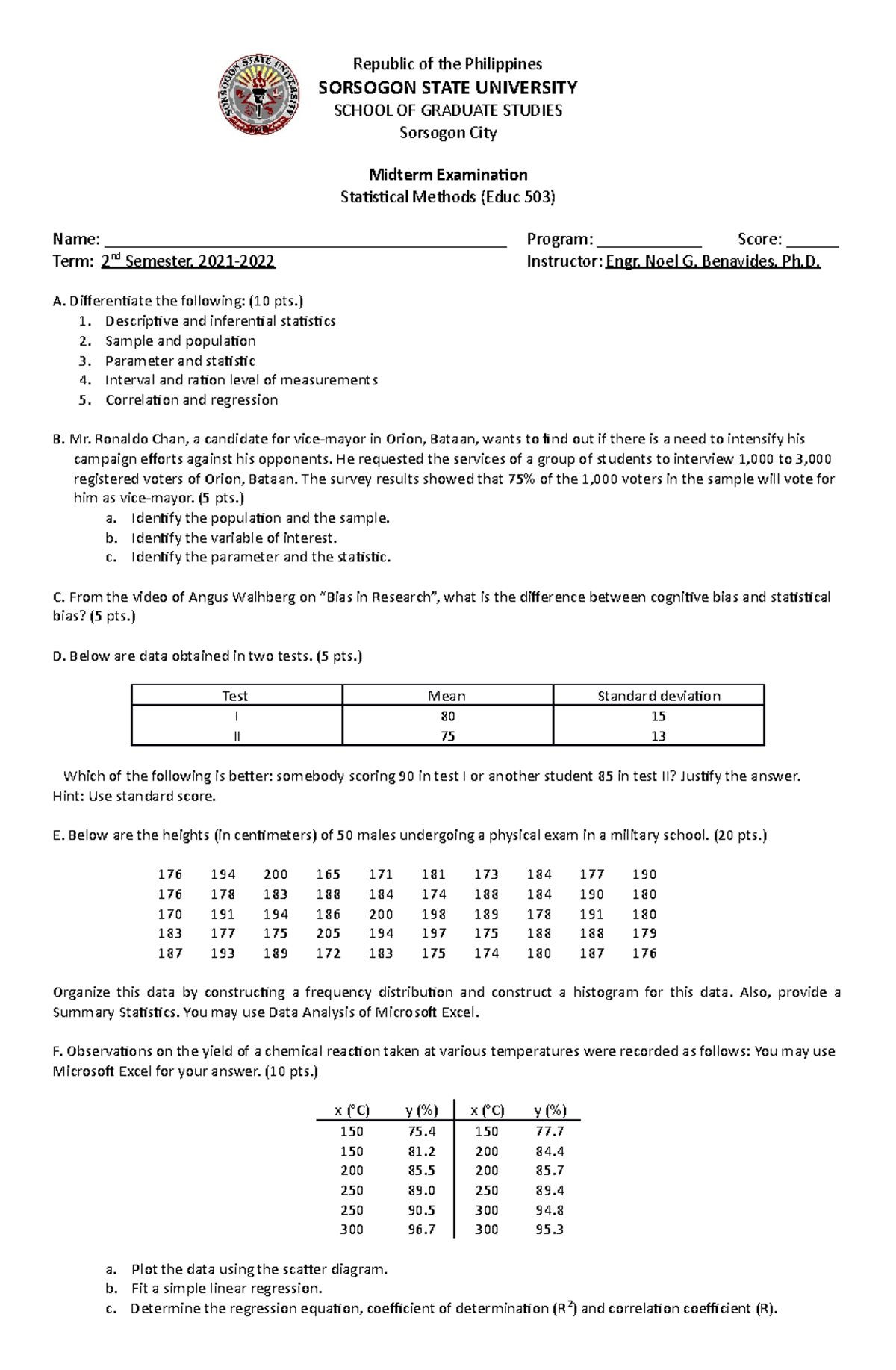 Midterm-Examination - Good - Republic of the Philippines SORSOGON STATE ...