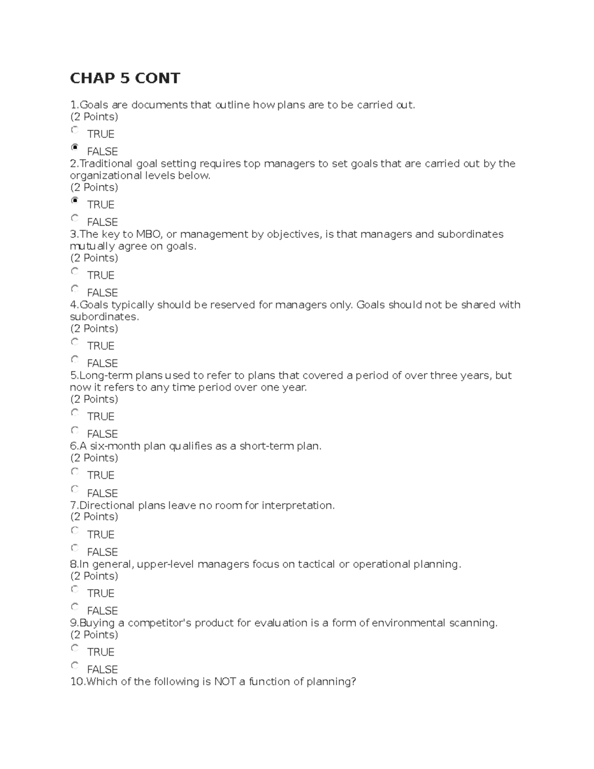 CHAP 5 CONT - trắc nghiệm - CHAP 5 CONT 1 are documents that outline ...