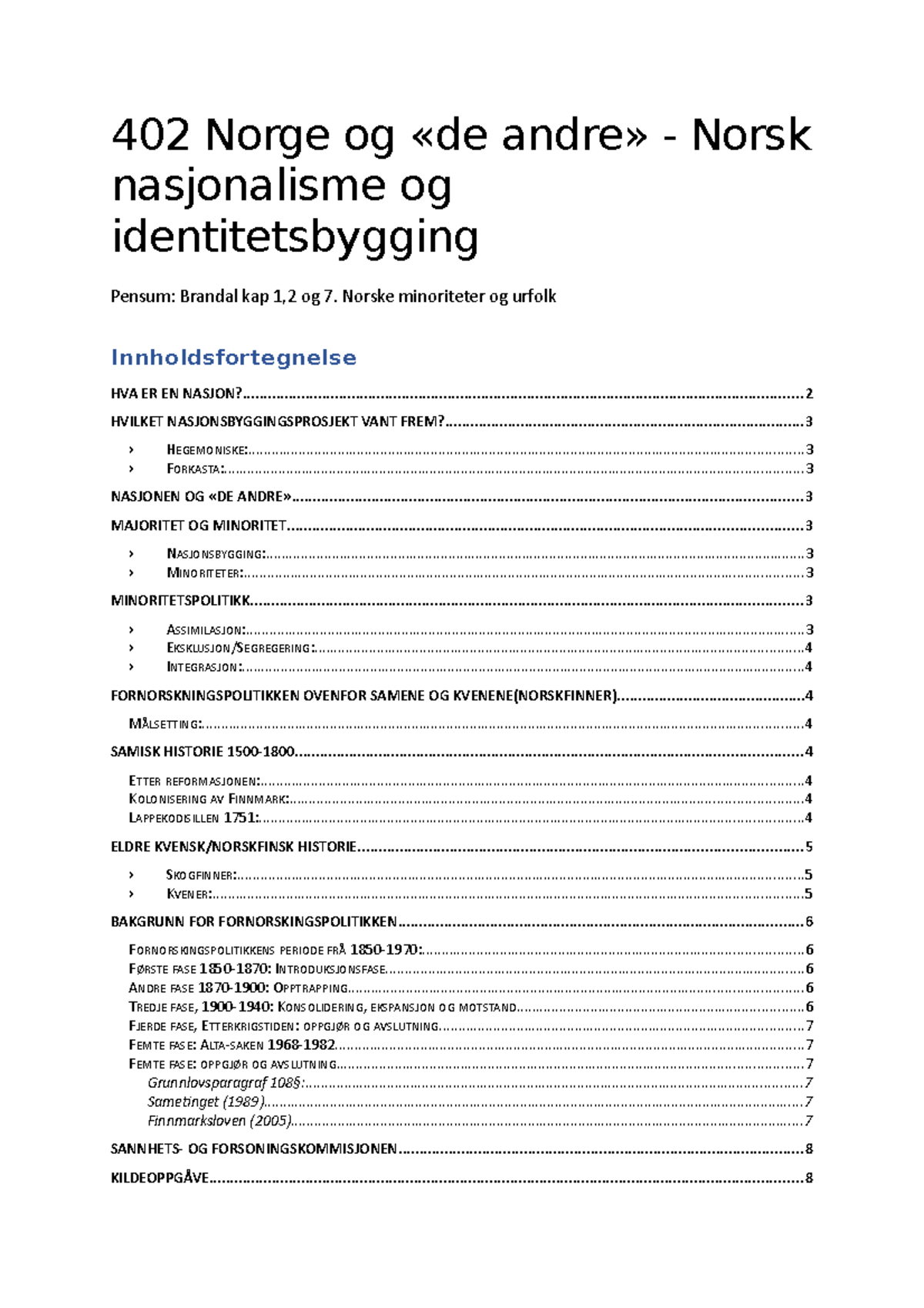 Norge Og De Andre Norsk Nasjonalisme Og Identitetsbygging - 402 Norge ...