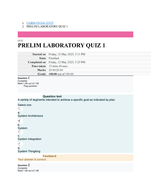 UGRD-IT6204 System Integration And Architecture 1 Final Laboratory Quiz ...