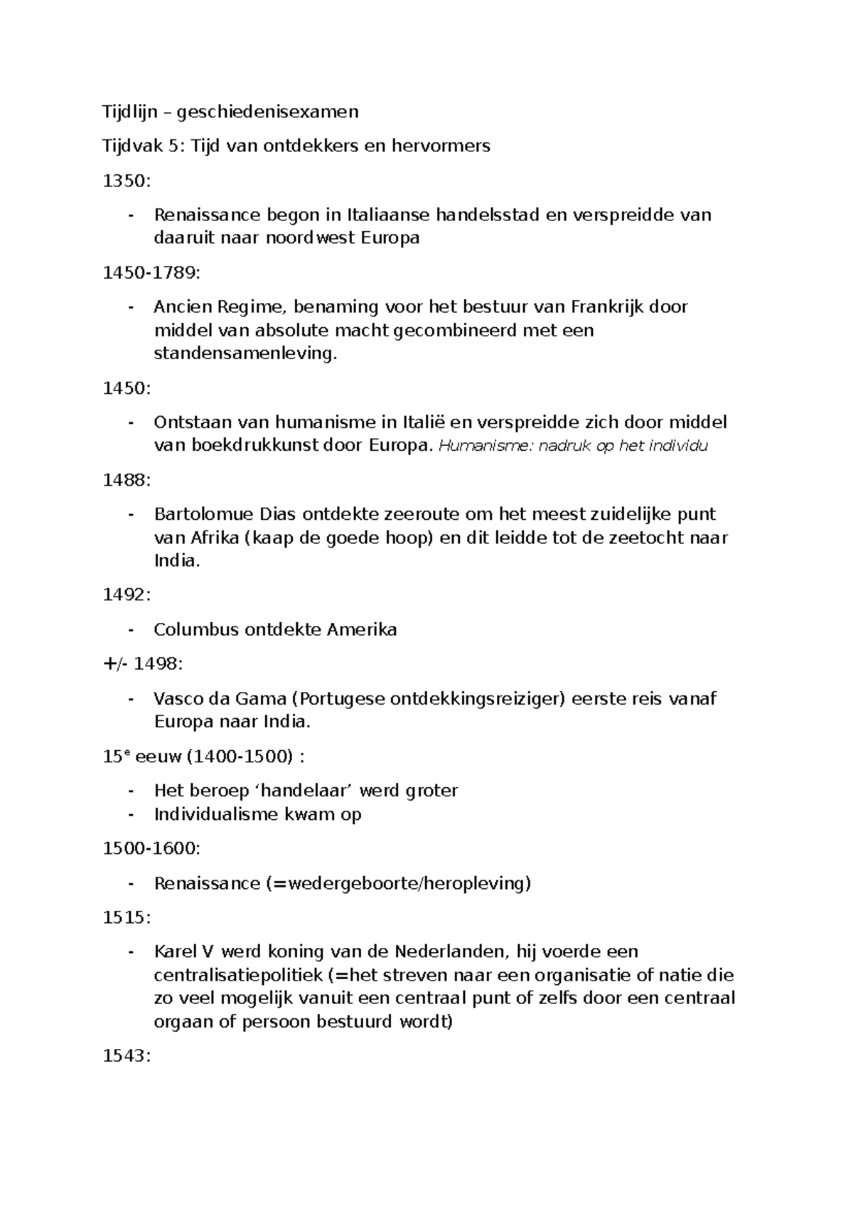 Tijdlijn examen havo 5 - Tijdlijn – geschiedenisexamen Tijdvak 5: Tijd ...