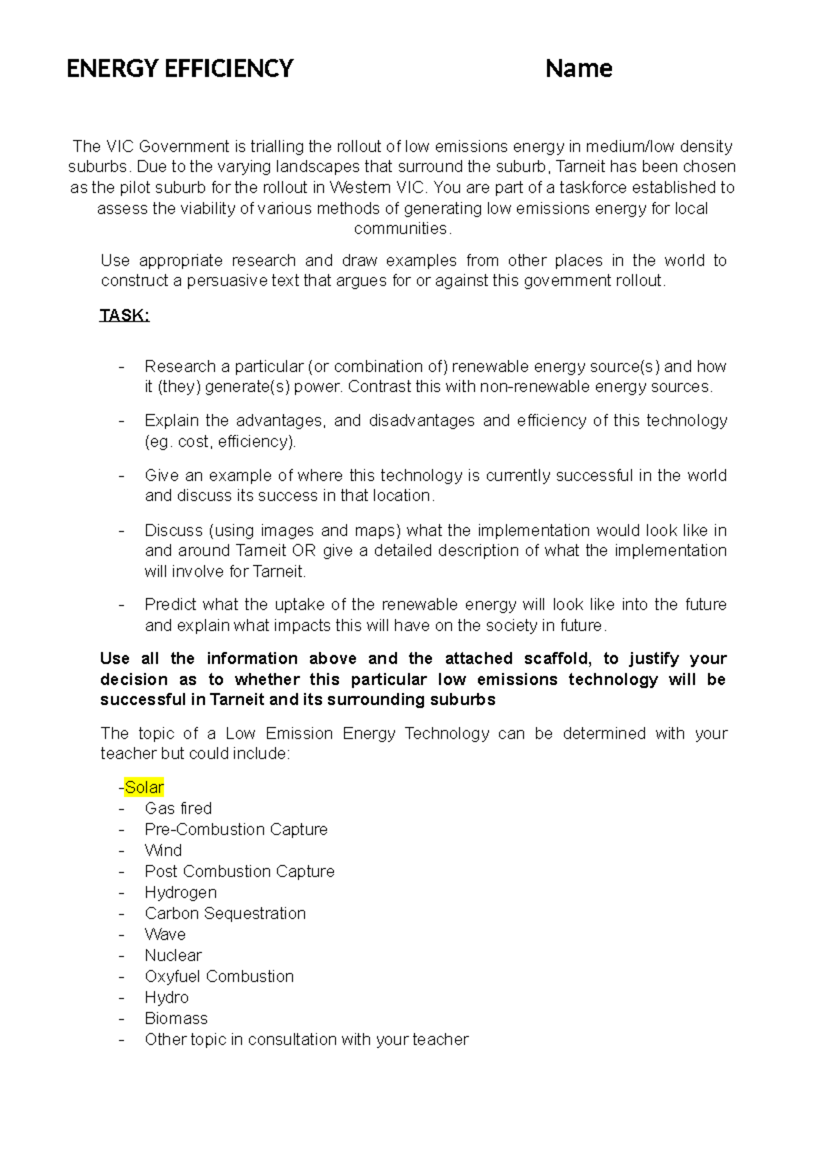 Energy efficiency - SOME NOTES - The VIC Government is trialling the ...