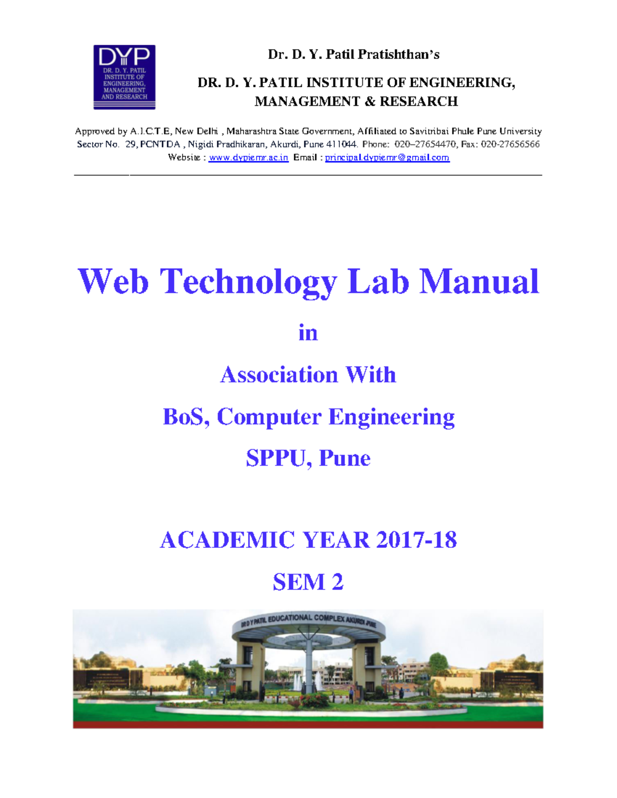 Web Technology Lab Manual - Complete - Dr. D. Y. Patil Pratishthan’s DR ...