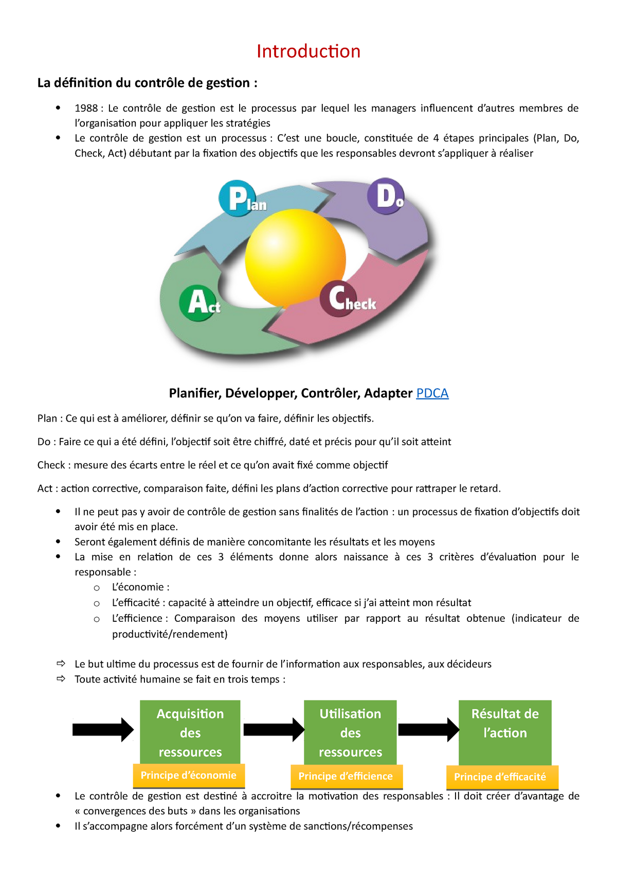 Partie 1 - Introduction - Introduction La Définition Du Contrôle De ...