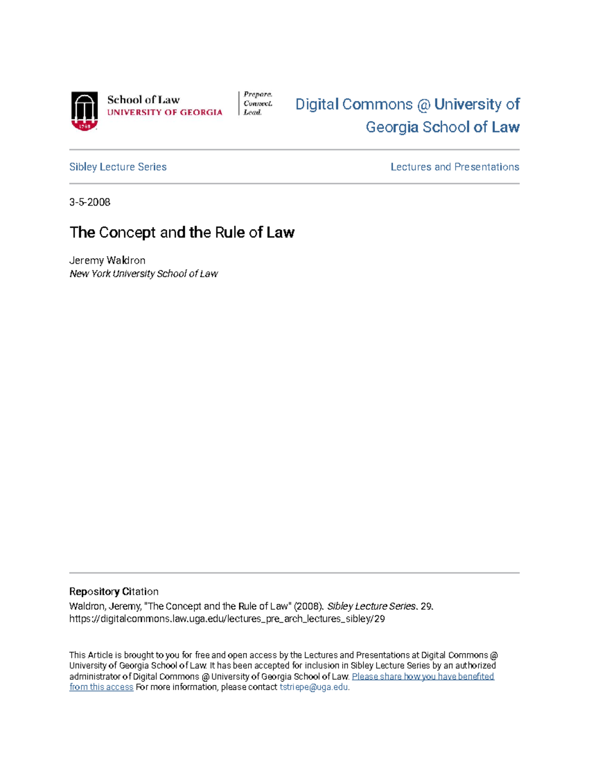 Waldron rule of law - article - Digital Commons @ University ofDigital ...
