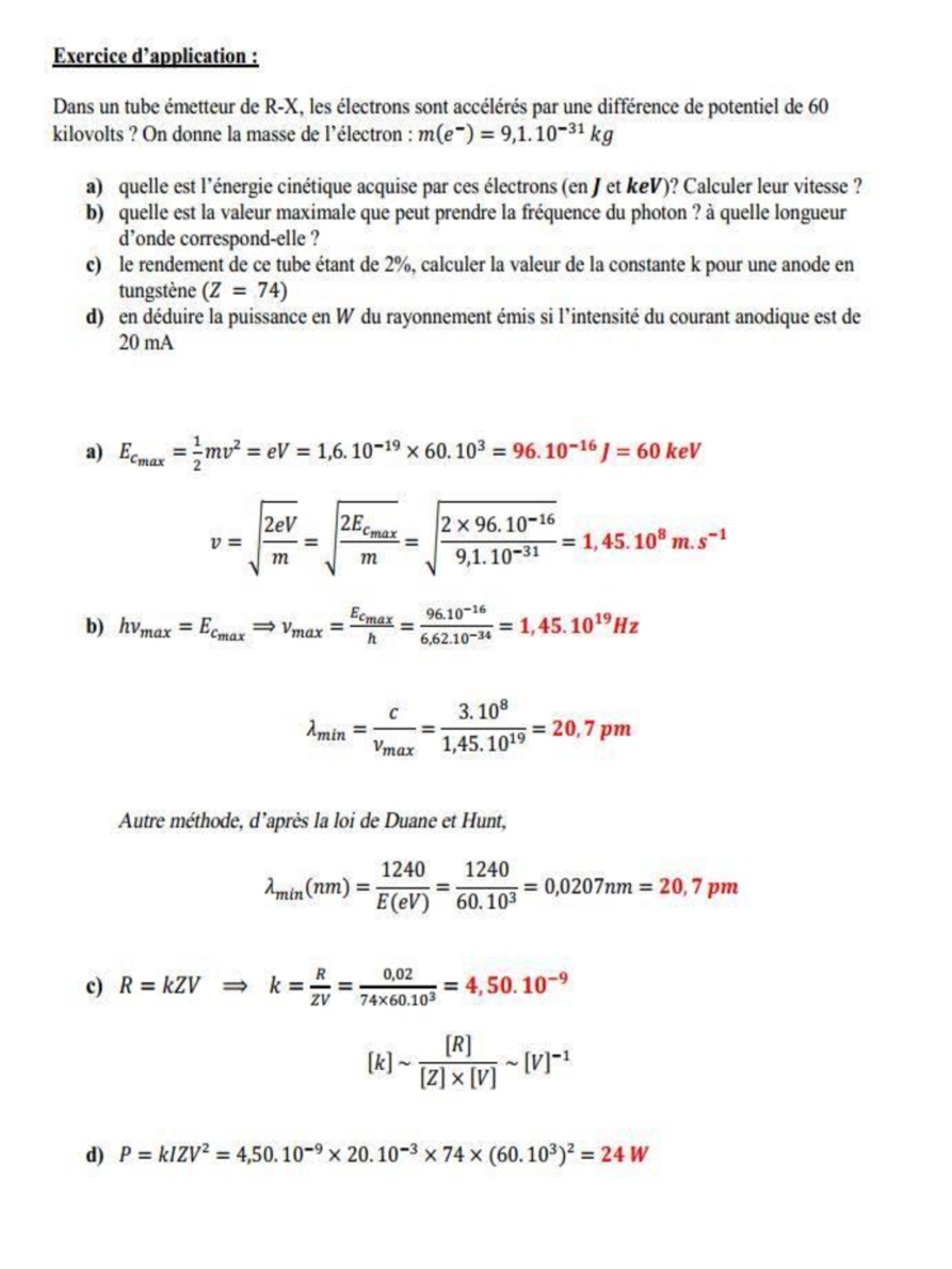 Exercice rx - Chimie - Studocu