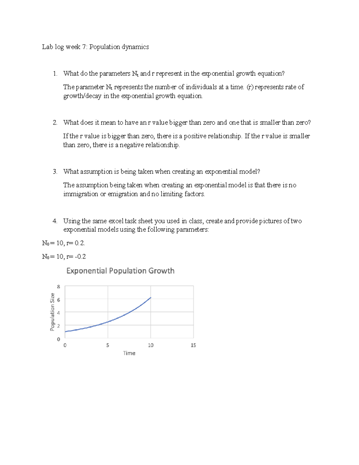 Lab log 7 - lab log for lab class - Lab log week 7: Population dynamics ...