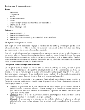 Teoría General DE LOS Procedimientos - Tema 1. Competencia Se Vincula ...