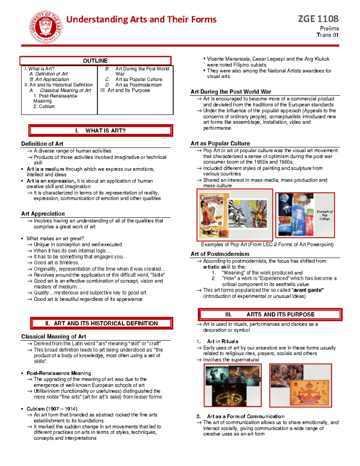 Art App Mod 1 Art App Mod 1 Understanding Arts and Their Forms ZGE