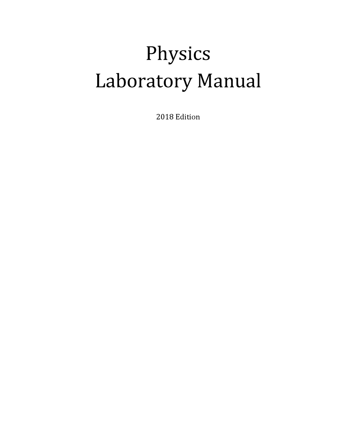 Physics For Engineers - Laboratory Manual - Physics Laboratory Manual ...