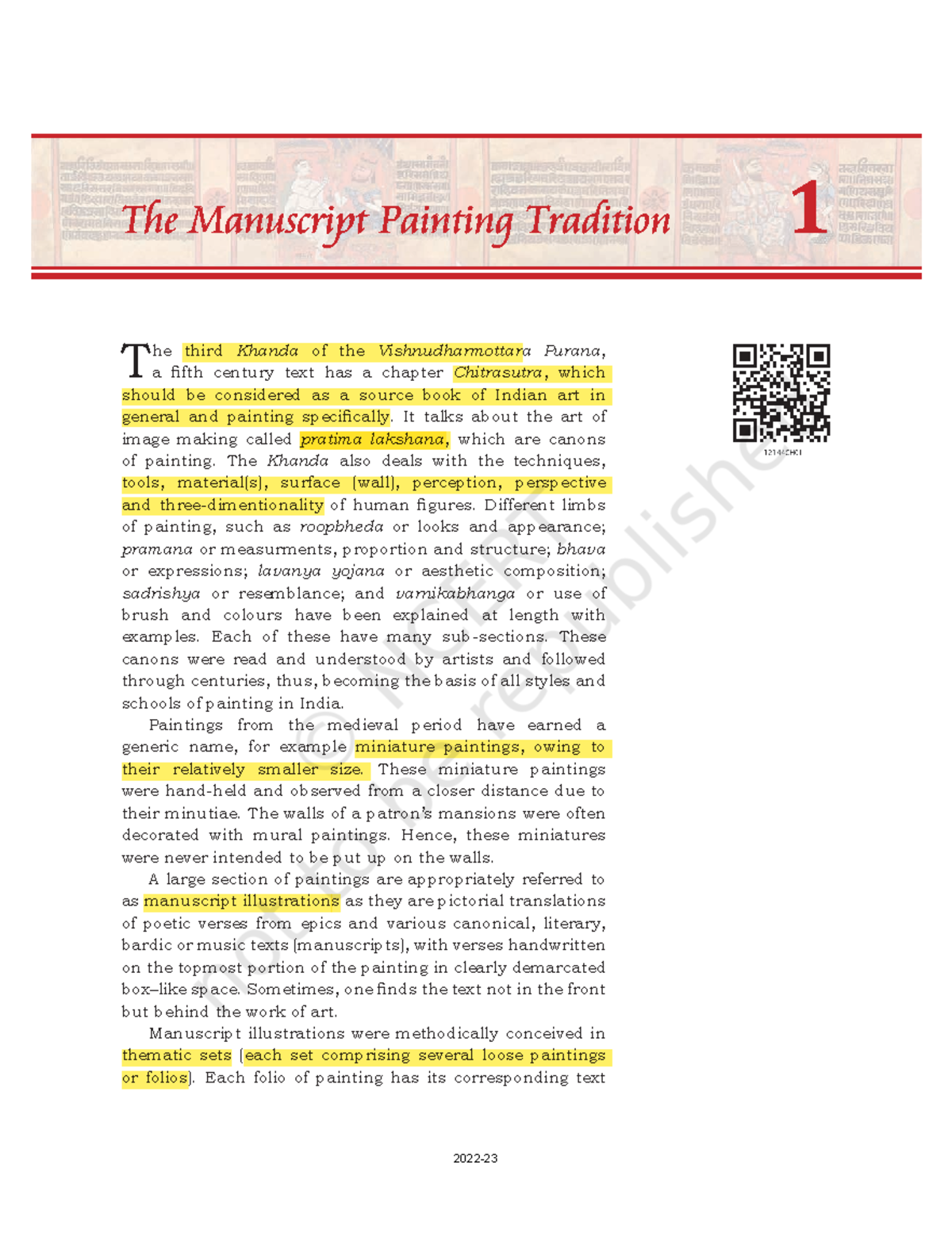 Indian Art 01 well defined The Manuscript Painting Tradition 1 T he third Khanda of the