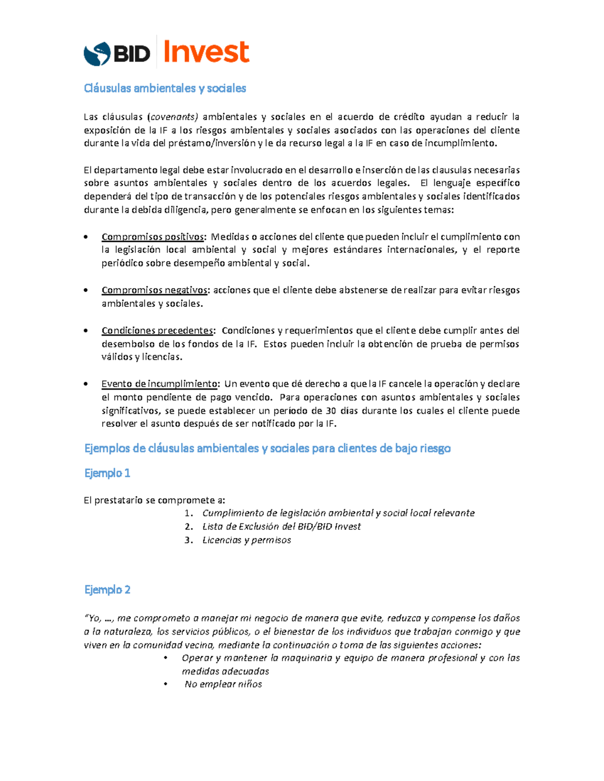 Sistema De Gestión Ambiental Y Social – SGAS - Cláusulas Ambientales Y ...